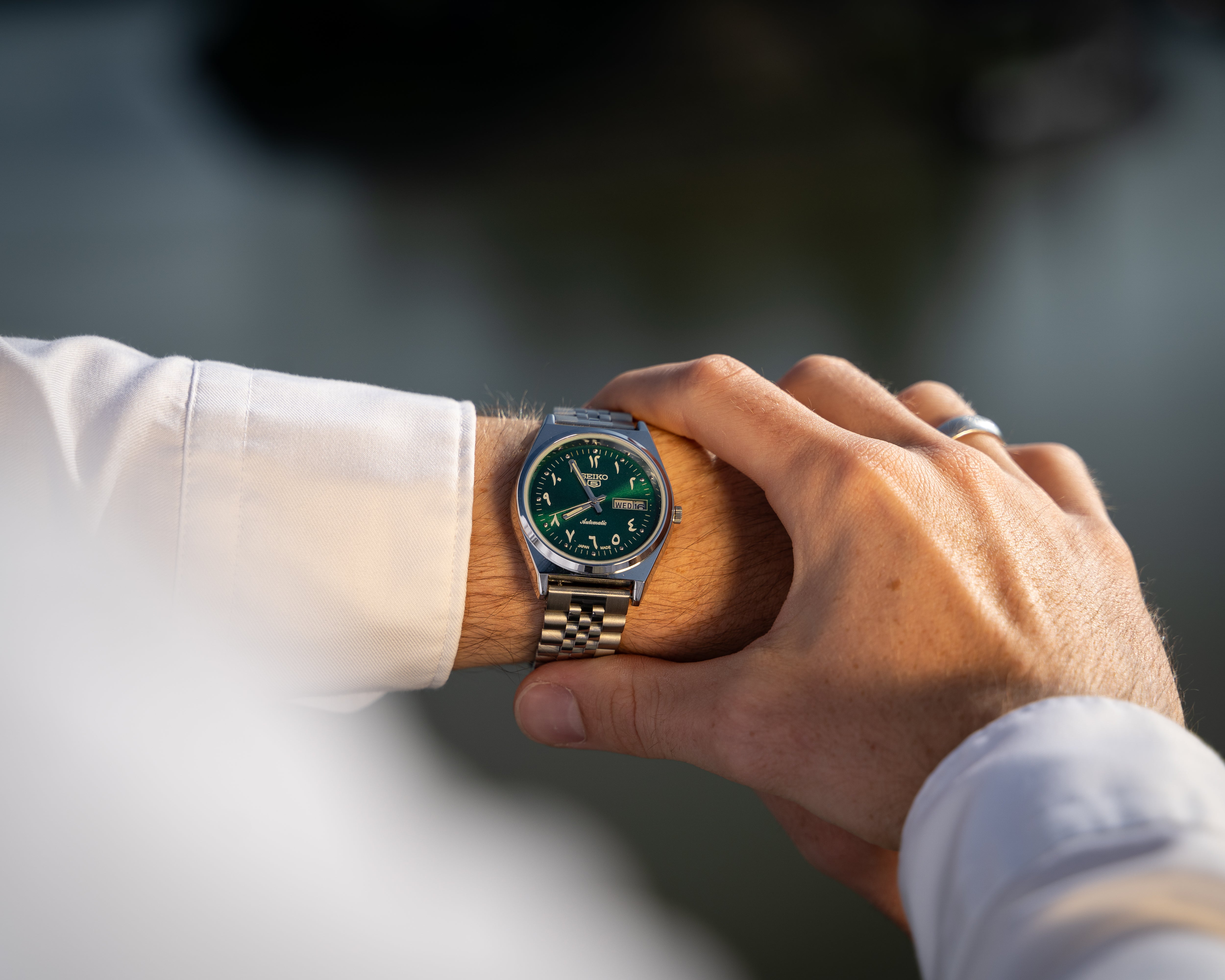 Seiko 5 Arabic Dial Emerald Green