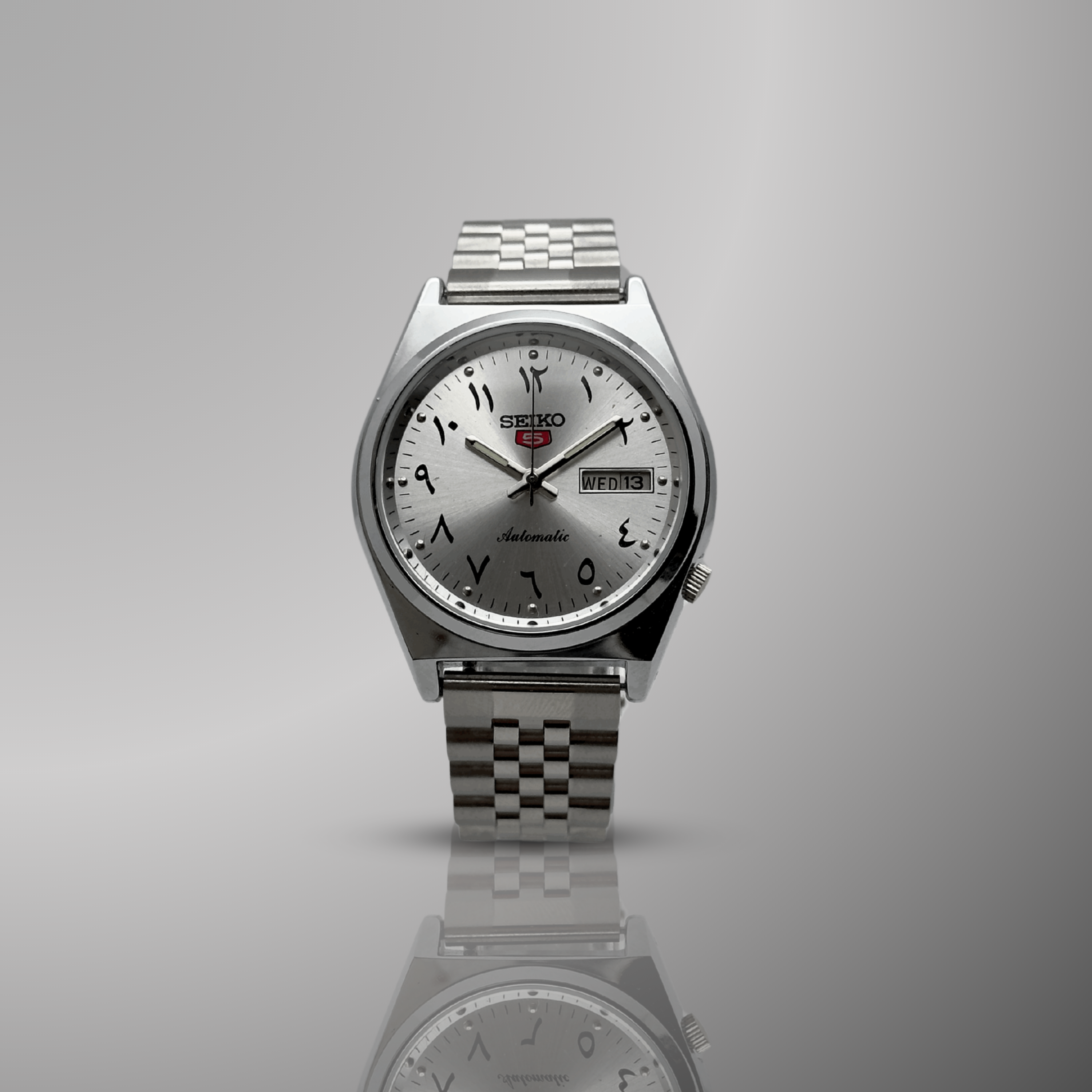 Seiko 5 Arabic Dial Champagne (Rotes Seiko Logo)